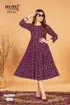 Zinal By Deecee Flared Rayon Printed Kurtis Wholesale Market In Surat